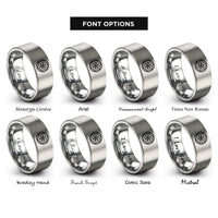 font options for inside engraving on gray life circle rings
