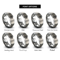 font options for inside engraving on silver life circle rings