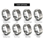 font options for inside engraving on gray life circle rings