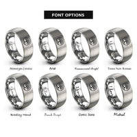 font options for inside engraving on gray life circle rings