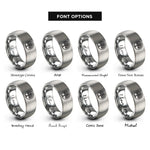 font options for inside engraving on gray life circle rings