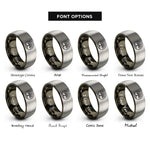 font options for inside engraving on gunmetal & gray life circle rings