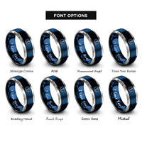 font options for inside engraving on blue & grey life ems rings