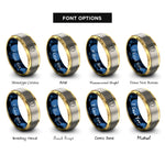 font options for inside engraving on gold & blue & gray life ems rings