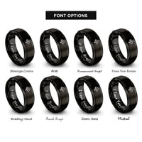font options for inside engraving on black life glider rings