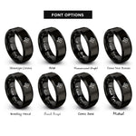font options for inside engraving on black life glider rings