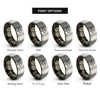 font options for inside engraving on gunmetal & gray life glider rings