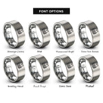 font options for inside engraving on grey life jacket whistle rings