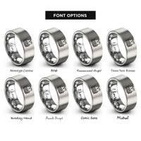 font options for inside engraving on grey life jacket whistle rings
