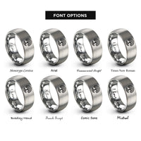 font options for inside engraving on gray life knot rings