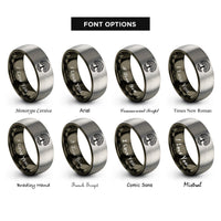 font options for inside engraving on gunmetal & gray life knot rings