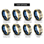 font options for inside engraving on gold & blue & silver life preserver rings