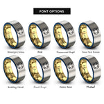 font options for inside engraving on gold & blue & silver life preserver rings