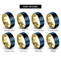 font options for inside engraving on gold & blue life preserver rings