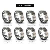font options for inside engraving on gray life pulsar rings