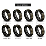 font options for inside engraving on gunmetal & black life pulsar rings