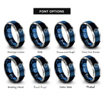 font options for inside engraving on blue & gray life ring rings