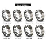 font options for inside engraving on gray life ring buoy rings