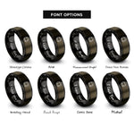font options for inside engraving on gunmetal & black life ring buoy rings