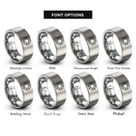 font options for inside engraving on grey life ring rings