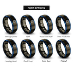 font options for inside engraving on gunmetal & blue life ring lifesaver rings