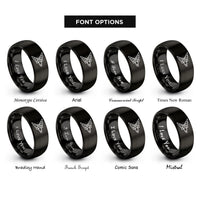 font options for inside engraving on black life spreader rings