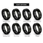 font options for inside engraving on black life spreader rings