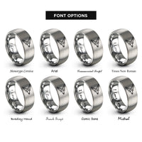 font options for inside engraving on silver life spreader rings