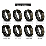 font options for inside engraving on gunmetal & black life spreader rings