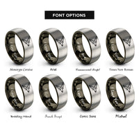 font options for inside engraving on gunmetal & grey life spreader rings