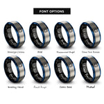 font options for inside engraving on black & blue & gray lifebuoy rings