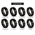 font options for inside engraving on black lifebuoy ring rings