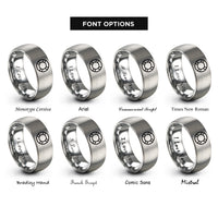font options for inside engraving on silver lifebuoy ring rings