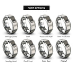 font options for inside engraving on grey lifebuoy ring rings