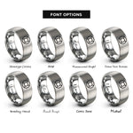 font options for inside engraving on silver lifebuoy ring rings