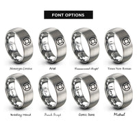 font options for inside engraving on silver lifebuoy ring rings
