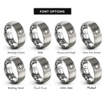 font options for inside engraving on grey lifesaver ring rings