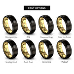 font options for inside engraving on black & gold lift heavy barbell rings