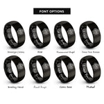 font options for inside engraving on black lift heavy barbell rings