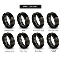 font options for inside engraving on black lift heavy barbell rings