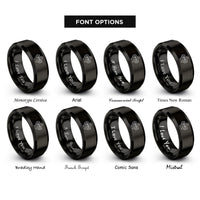 font options for inside engraving on black lift heavy barbell rings
