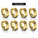font options for inside engraving on gold lift heavy barbell rings