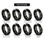 font options for inside engraving on black & silver ligature reed rings