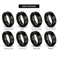 font options for inside engraving on black ligature reed rings