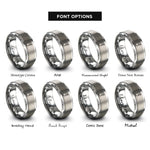font options for inside engraving on gray ligature reed rings
