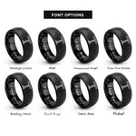 font options for inside engraving on black light bar rings