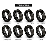 font options for inside engraving on black light bar rings
