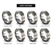 font options for inside engraving on silver light bar rings
