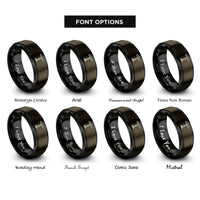 font options for inside engraving on gunmetal & black light bar rings