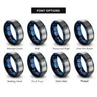 font options for inside engraving on blue & gray light beacon waves rings